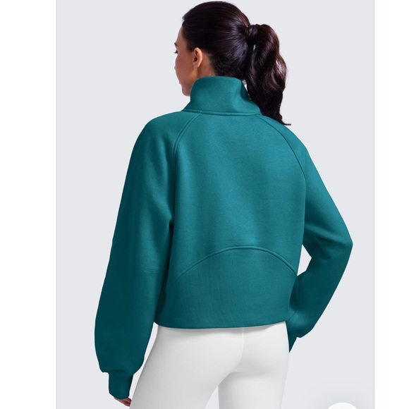 NEW CRZ Yoga Fleece Lined Half Zip Soft Pullover Sweatshirt Powder Blue Size XS - Picture 3 of 14